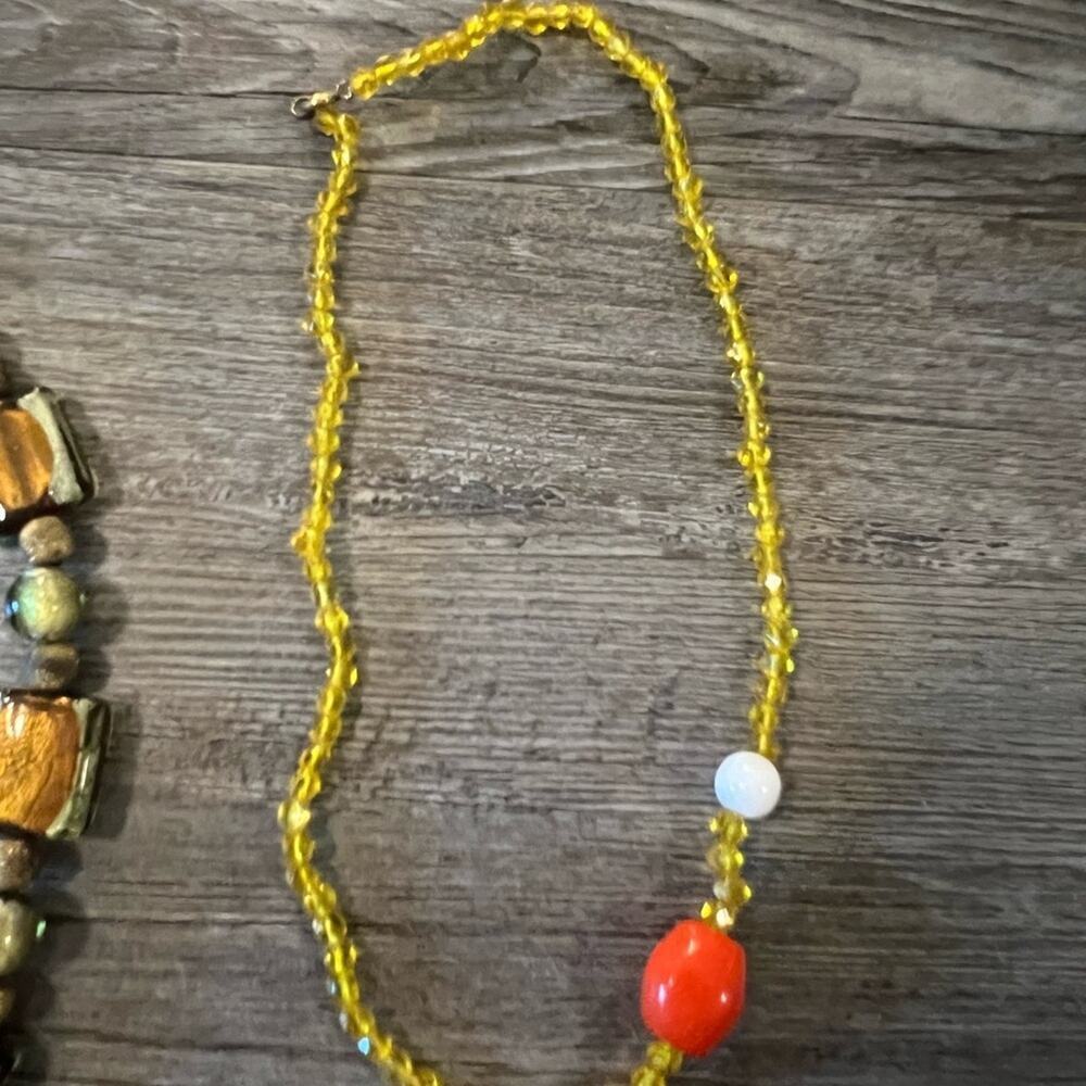 Vintage Gold and Brown Multi-Strand Necklace Set - Picture 6 of 7